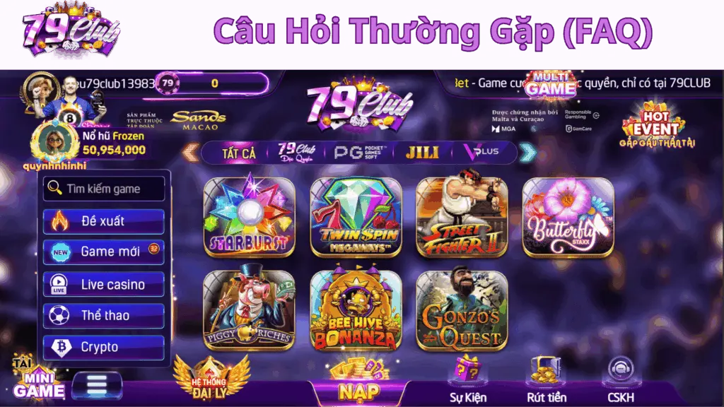 Câu hỏi thưởng gặp 79-club.org