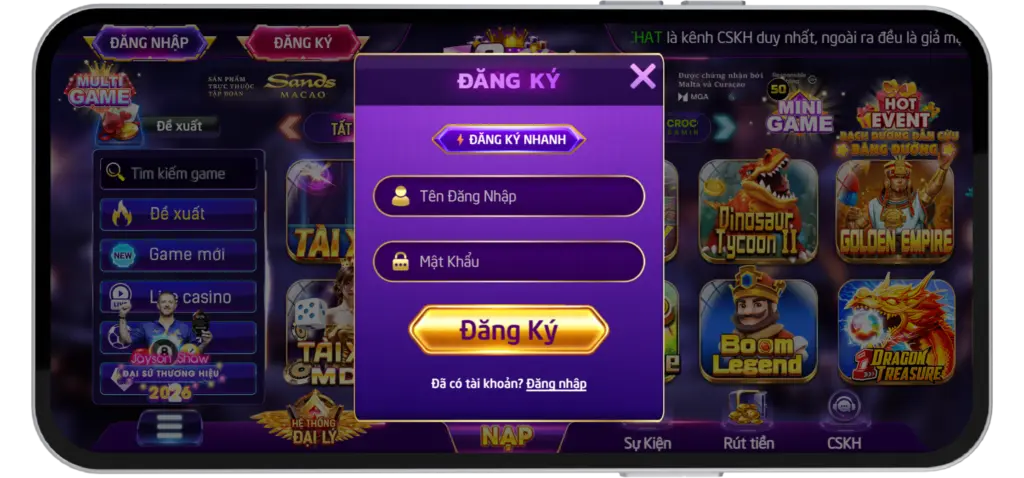 Giao diện đăng ký tài khoản 79-club.org nhanh chóng