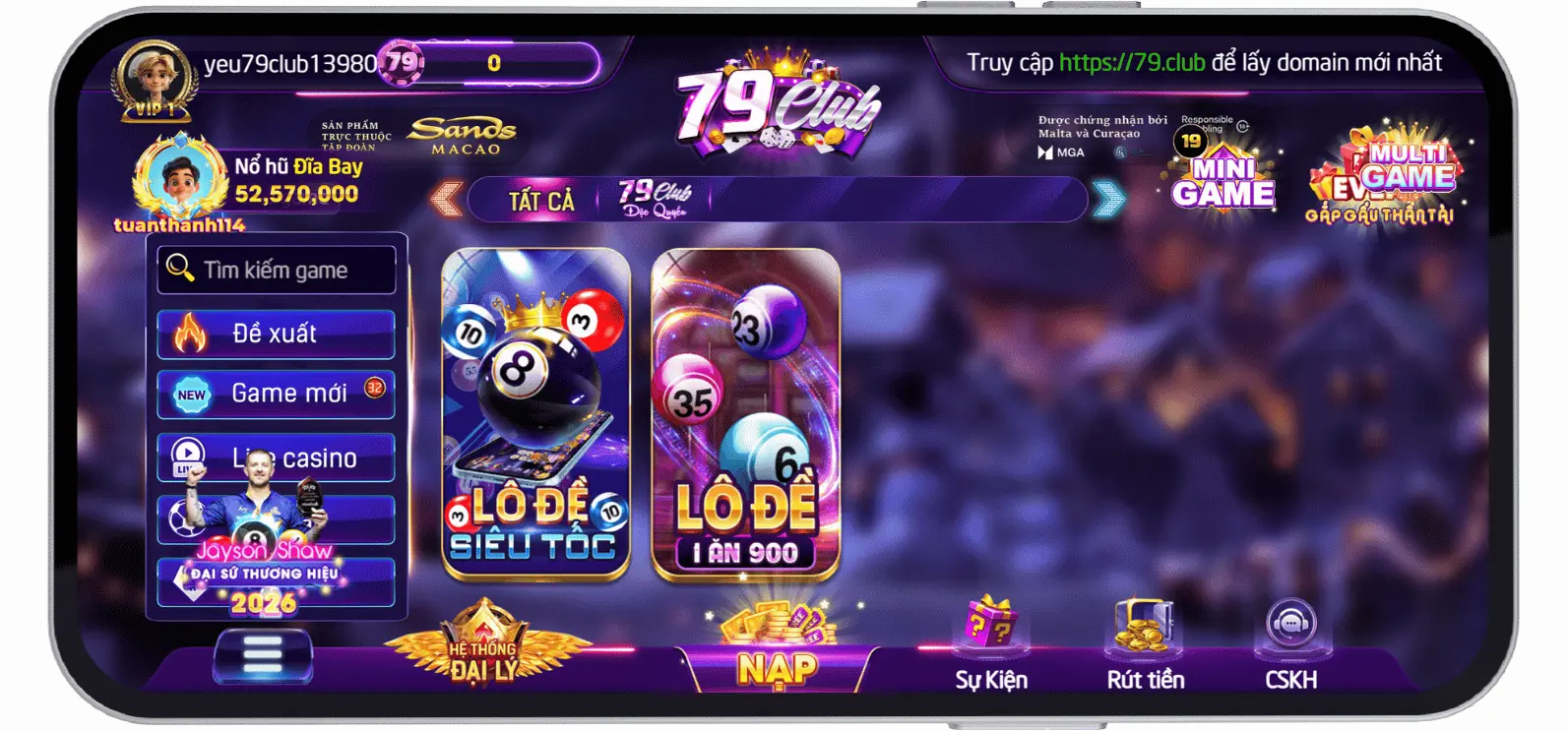 Danh sách game xổ số tại 79-club.org