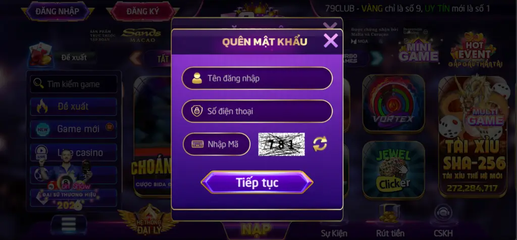 Quên mật khẩu 79-Club.org