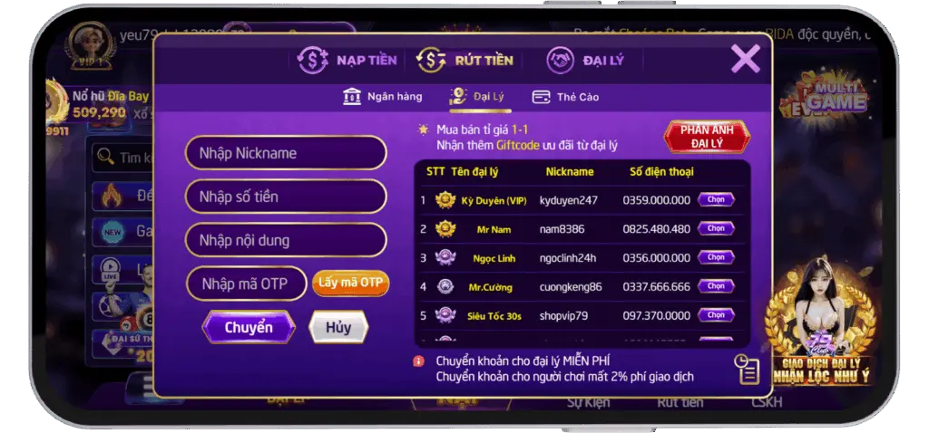 Rút Tiền Đại Lý 79-club.org