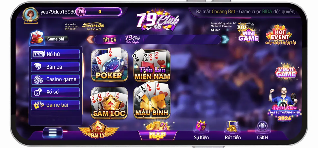 Danh sách game bài 79-club.org