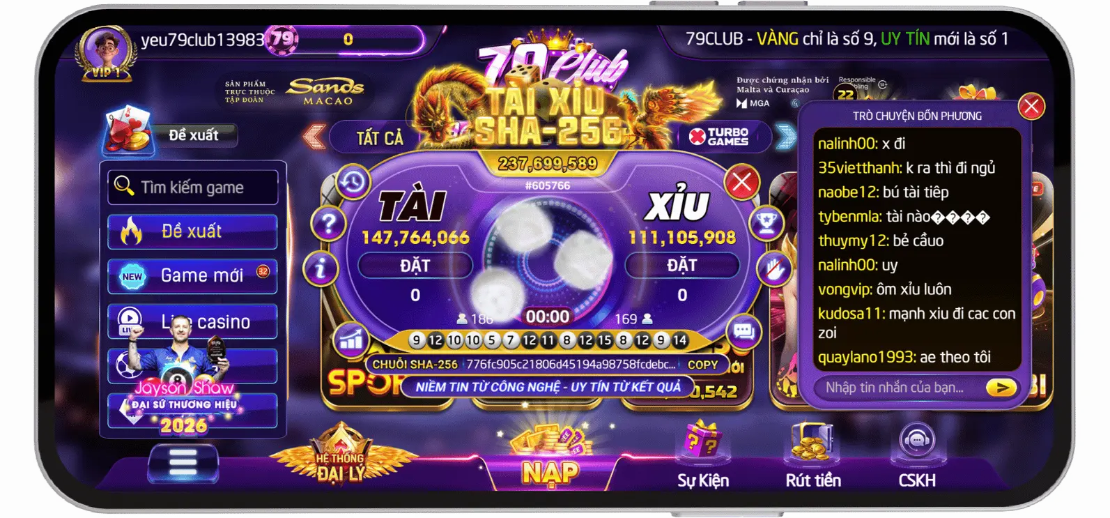 Tài Xỉu SHA-256 79-club.org